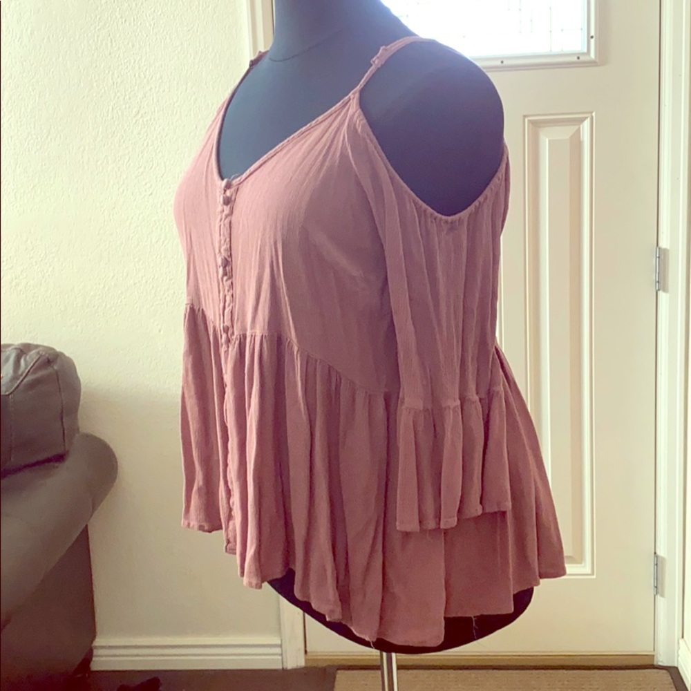 Torrid spaghetti strap off should sleeves blouse